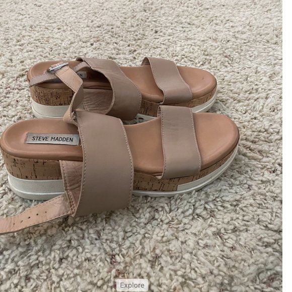 Steve Madden Brenda Platform Sandal - 9 Tan - Picture 2 of 16